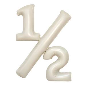 lot 12223 image: Beige 12 Birthday Balloon 32 Inch Cream Foil Number Balloon for Baby Half Birthday Decorations 6 Month Milestone Photoshoot Props