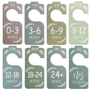lot 12242 image: Hetenoyo 8 Pcs Baby Closet Dividers for Baby Clothes Organizer, Wooden Baby Shower Nursery Decor Double-Sided Colorful Hanger for Newborn to 24 Months