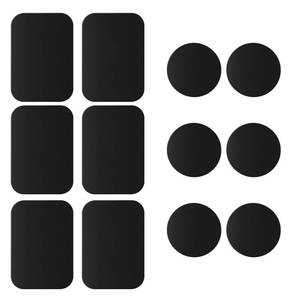 lot 12252 image: Universal Metal Plate for Magnetic Car Phone Holder Mount, Ultra Thin Metal Plates for Phone Magnet, Adhesive Sheet Metal 12 Pack for Back of Phone Case, 6 Rectangle & 6 Round, Black (Missing Pieces)
