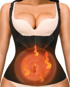 lot 12271 image: YADIFEN Waist Trainer Vest for Women,Zipper Corset Body Shaper for Tummy Control Neoprene Cincher Tank Top with Straps (Black-Fixed shoulder straps, 2XL)