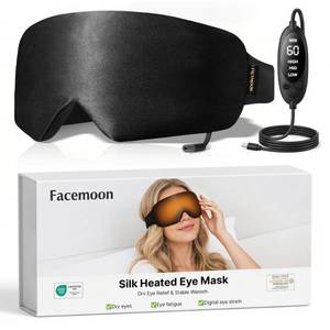 lot 12282 image: Heated Eye Mask for Dry Eyes, USB Powered Silk Warm Eye Compress & Eye Heating Pad, Washable Dry Eye Mask with 3 Heat & 4 Timer Settings for Blepharitis Stye Migraine Sinus MGD Puffiness��Black��