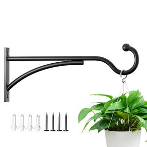 lot 12288 image: saffruff 11 Inch Heavy Duty Plant Hangers Outdoor, Metal Plant Brackets for Hanging Baskets, Plant Wall Hooks for Bird Feeders, Wind Chimes & Lanterns, Premium Metal Hooks Matte Black, 30lbs Capacity