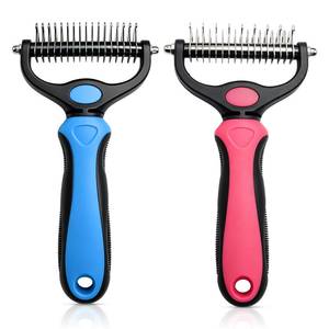 lot 12294 image: 2027New Pet Pro Tool Grooming for Dogs & Cats, Undercoat Rake Dematting Comb for Long Hair Pets, Deshedding Brush for Loose Fur, Tangle Removal and Thick Coat Grooming, 2 Pack(BluePink)