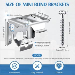 lot 12295 image: Jetec 6 Pieces Mini Blind Brackets for Window Blinds, with Screws (1.18x1.18 Inch)