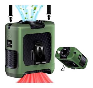 lot 14091 image: AINFTIME 2025 Portable Waist Clip Body Fan 10000mAh Personal Wearable 6-40H Powerful Outdoor (10000mAH  Green)