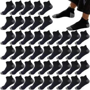 lot 14101 image: Looknniy 20 Pairs Athletic Ankle Socks for Men Breathable Low Cut Running Socks Cushioned Moisture Wicking for Sport Traveling (US, Alpha, One Size, Regular, Regular, 20Pairs-Black)