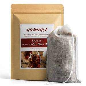lot 14109 image: HOMYHEE No Mess Cold Brew Coffee Filters - 100 Count Disposable Fine Mesh Brewing Bags for ConcentrateIced Coffee Maker, FrenchCold Press Kit, Hot Tea in Mason Jar or Pitcher, 4 x 6 Inches