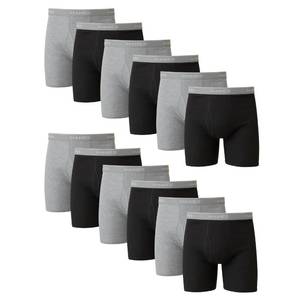 lot 14115 image: Hanes Mens Boxer Brief Underwear Pack, Cotton Boxer Briefs with Comfort Flex Waistband, Moisture-Wicking, 12-Pack