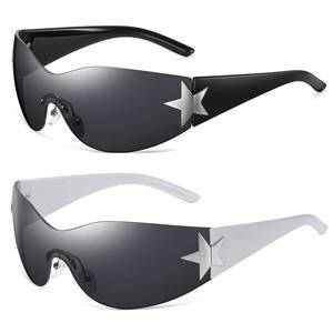 lot 14123 image: Eiuizah Y2k Sunglasses for Women Men Shield Wrap Around Fashion Sunglasses Trendy Oversized Frameless Sun Glasses