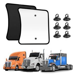 lot 14132 image: KUST 20x16.9 Side Window Sun Shade for Semi Truck, Kenworth T680  T880  W990 (All Years) Black&Silver Side Window Shade for T680  T880  W990, Sunshade with Suction Cup, Glare Sun UV Rays 2PCS