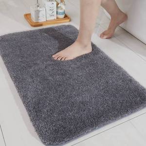lot 19799 image: COSY HOMEER Bath Rugs for Bathroom Extra Thick - Anti-Slip Bath Mats Soft Plush Yarn Shaggy 100% Strong Mirco Polyeste Mat Living Room Bedroom Mat Floor Water Absorbent(Dark Grey,20x32 - Inches)