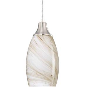 lot 19832 image: karyfine Mini Pendant Lights Kitchen Island Beige Marble Glass Lamp Shade Hand Blown Glass Pendant Light with Brush Nickel Finish Adjustable Cord for Kitchen Over Sink Hallway,Dining Room