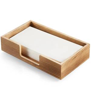 lot 19836 image: Guest Towel Holder Tray for Bathroom, Burnt Wood Napkin Holder for Bathroom, Disposable Paper Hand Towel Holder for Bathroom Accessories, Dinner Napkin Holder for Kitchen Table Party