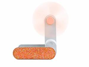 lot 20200 image: Portable Handheld Fan Rechargeable with Bling Diamond Glitter Sparkly Small Personal Mini Fan for Desk, Travel & Hand Use, Battery Operated for Bride (pink)
