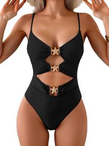lot 20205 image: Eomenie Sexy One Piece Swimsuit for Women Cutout Monokini Bathing Suit Starfish Beach Resort Swimwear (XL)