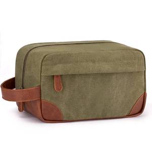 lot 20213 image: Vorspack Travel Toiletry Bag - Hanging Toiletry Bag for Men Water Resistant Canvas Shaving Bag with Large Capacity for Travel - Green