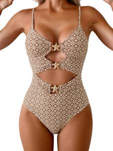 lot 20215 image: Eomenie Sexy One Piece Swimsuit for Women Cutout Monokini Bathing Suit Starfish Beach Resort Swimwear XL
