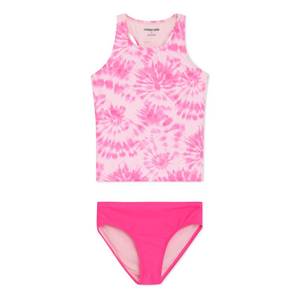 lot 20263 image: Lands End Girls UPF 50 Swim Bikini Bottom and Racerback Tankini Set, Pink Gold, Medium
