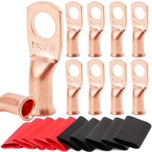 lot 20266 image: TKDMR 10 PCS 8 AWG - 516 Battery Cable Lugs Copper Wire Ring Terminals