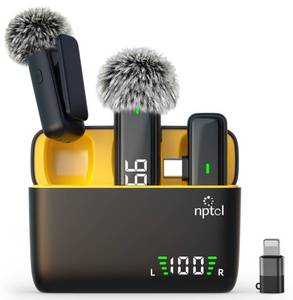 lot 20278 image: NPTCL Wireless Lavalier Microphone for iPhone iPad Android, Mini USB C Mic