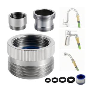 lot 20329 image: ROOGSIH Faucet Adapter with Aerator, Chrome Brass Sink Faucet to Garden Hose Connector, Fits G12 Female, 5564 Female, and 1516 Male, Connects to 34 GHT Garden Hose, with Washers and PTFE Tape