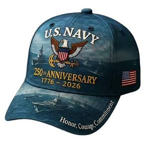 lot 20331 image: Efdaf 250th Anniversary Commemorative Cap, All-Over Sublimation Printed Eagle Crest Baseball Hat, 1776-2026 Patriotic Tribute Gift for Sailors and Veterans