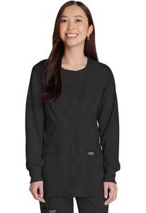 lot 20334 image: Cherokee Womens Snap Front Warm-up Jacket, Black, Small