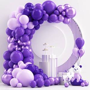 lot 20418 image: NISOCY 124Pcs Purple Balloons Garland Arch Kit, 18In 12In 10In 5In Different Size Macaron Matte Dark Purple Metallic Purple Balloons for Women Birthday Wedding Baby Shower Halloween Themed Party