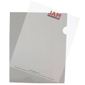 lot 1384 image: JAM PAPER Plastic Sleeves - Letter Size - 9 x 11 12 - Smoke Gray Project Pockets - 120 Bulk Page ProtectorsPack