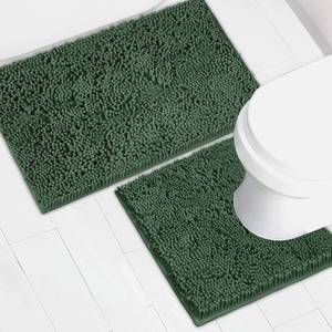 lot 1386 image: AINAHYVA Bathroom Rugs Chenille Bath mat 2 Piece Set, Super Absorbent, Strong PVC Non Slip Backing, Bath mats for Bathroom, Plush Shaggy, Thick, Machine Washable, Bathtub, Toilet.(Bronze Green)