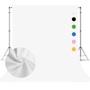 lot 2323 image: White Photography Backdrop for Photoshoot,Photo Backdrop Curtain,Perfect White Background for Party Portrait Photoshoots Video Studio 8FTx10FT