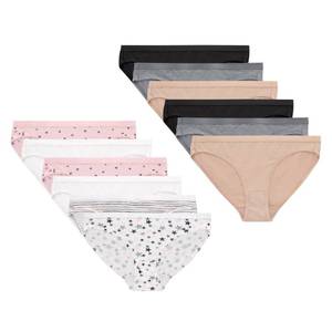 lot 2333 image: Hanes Girls Bikini Underwear, Stretch Cotton Panties for Girls, Assorted, 12-Pack