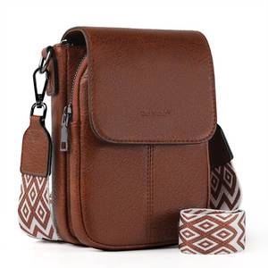 lot 2337 image: TANTOMI Small Crossbody Bags for Women, Small Purses with Card Slots Cell Phone Purse Wide Adjustable Strap (Brown)