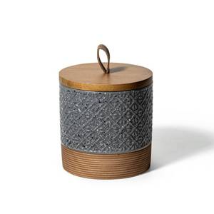 lot 2344 image: Miamolo Ceramic Spice Jars with Lids, Coffee Canister with Airtight Lid, Small Kitchen Food Storage Jars for Spice Sugar Tea Bag, Stackable Decor Kitchen Jar for Counter - Gray & 20 fl.oz