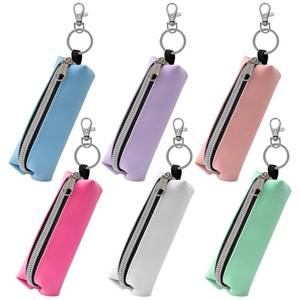 lot 2374 image: GOCOHHI Chapstick Holder, 6 Pcs Lip Balm Sleeve Pouch Portable Lipstick Holder Bag Clip-on Makeup Travel Accessories Great Stuffers Gift for Women