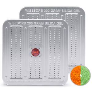 lot 2380 image: Wisesorb 200 Gram 2 Pack Gun Safe Dehumidifier, Reusable Silica Gel Dehumidifier, Indicating Silica Gel Desiccant Canister (Orange to Green)