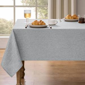 lot 2417 image: Decorelia Faux Linen Tablecloth for Dining Room, 52 x 70 Inch (4-6 Seats), Cool Grey