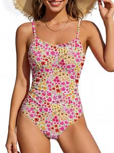 lot 2429 image: American Trends One Piece Swimsuit Womens Swimwear Tummy Control Slimming Mom Modest Bathing Suit Cute Swim Suits 2026 Hot Pink Floral M