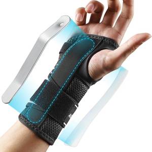 lot 4203 image: AGPTEK Carpal Tunnel Wrist Brace for Men Women, Night Sleeping Wrist Support with 2 Splints, Pain Relief Hand Brace for Arthritis Sprains Tendonitis, Adjustable Wrist Splint for Right Hand (SM, Black & White )