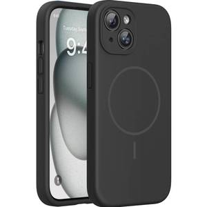 lot 4204 image: Miracase Magnetic for iPhone 15 Case, Soft Anti-Scratch Microfiber Lining, Compatible with MagSafe, Liquid Silicone Case Shockproof Drop Protection Phone Case for 15, Black Magnetic