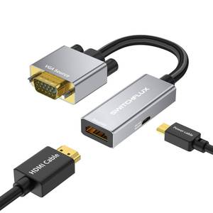 lot 4206 image: SWITCHFLUX VGA to HDMI Adapter, Uni-Directional 1080P60Hz VGA (Source) to HDMI (Display) Converter Compatible with Computer, Laptop, Graphics Card, Monitor, Projector