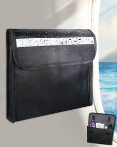 lot 4209 image: PLOZANO PU Boat Accessories Storage Organizer Bag, Sun-Protective Strong Adhesive Pouch for Cellphone and Key, Reflective Closure Pocket for Boat Center Console Pontoon RV 12 x10.8x2.2