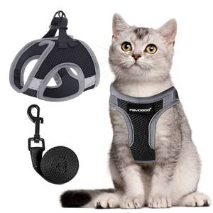 lot 4219 image: FAYOGOO Cat Harness and Leash Set for Walking Escape Proof, Kitten Adjustable Small Large Cat Lightweight Soft Vest Harness and Leash