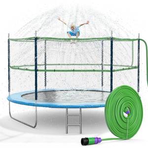lot 4227 image: Jasonwell Trampoline Sprinkler Kids Outdside Trampoline Accessories Waterpark Tropical Party Summer Outdoor Fun Water Games Toys Sprinklers Backyard Water Park Activity Toy for Kids Boys Girls (39FT)