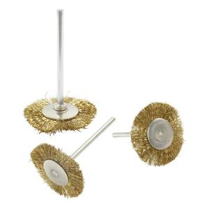 lot 4239 image: LDEXIN 20Pcs Brass Wire Wheels T-Shape Wire Wheel Brushes with 332 (2.35mm) Shank for Rotary Tool, Polish Cleaning Tool, 1 Inch Dia.