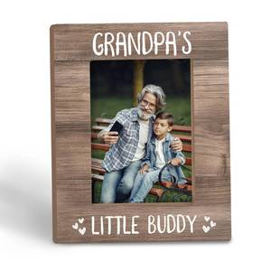 lot 4306 image: Tpbnnyqi Grandpa Picture Frame 5x7, Grandfather Gifts, Grandpa��s Little Buddy Wooden Photo Frame for Tabletop Desk Display, Gifts for Grandpa Father��s Day from Grandkids for Home Room Decor