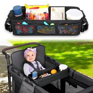 lot 4312 image: AROUY Stroller Snack Tray Attachment - Universal Stroller Snack Tray for Wonderfold Wagon W4 Accessories - Snack Tray for Kids - Easy to Clean Stroller Wagon Snack Tray with Cup Holder (L (W2 Model))
