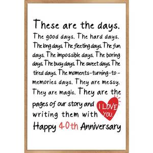 lot 4316 image: HEJOYN 40th Anniversary Card for Couple Husband Wife, 40 Year Anniversary Card Gifts, 40th Wedding Anniversary Cards, Happy Ruby Anniversary