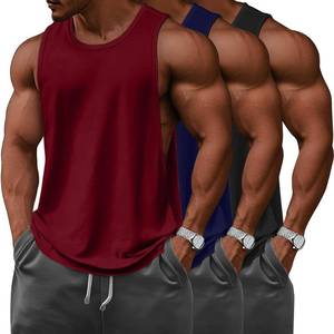 lot 4332 image: Ficerd 3 Pack Mens Sleeveless Tank Top Big and Tall Workout Crewneck Muscle Tee Athletic Gym Run Cut Off Summer Shirts(Black, Navy Blue, Wine Red,X-Large)