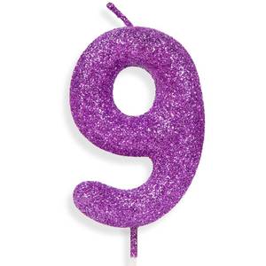 lot 4337 image: 9th Glitter Birthday Candles, Purple Pink Birthday Number Candle for Cake Topper Decorations for Girls Birthday Party Wedding Anniversary Celebration Supplies